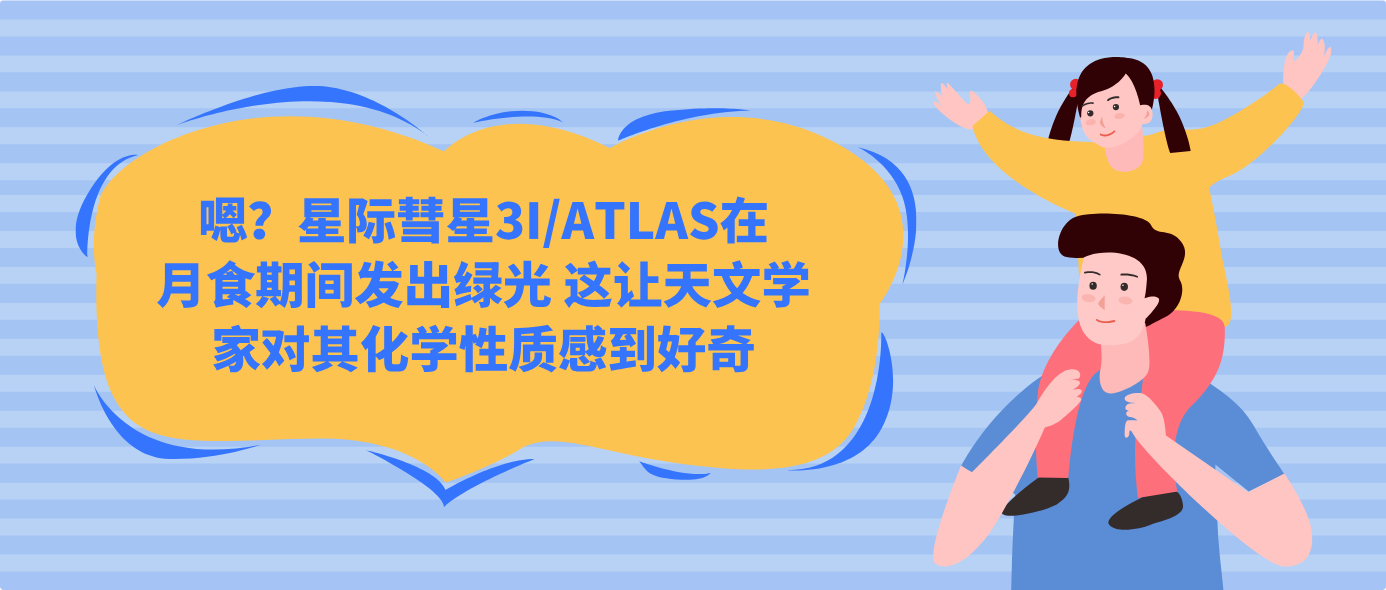 嗯？星际彗星3I/ATLAS在月食期间发出绿光 这让天文学家对其化学性质感到好奇