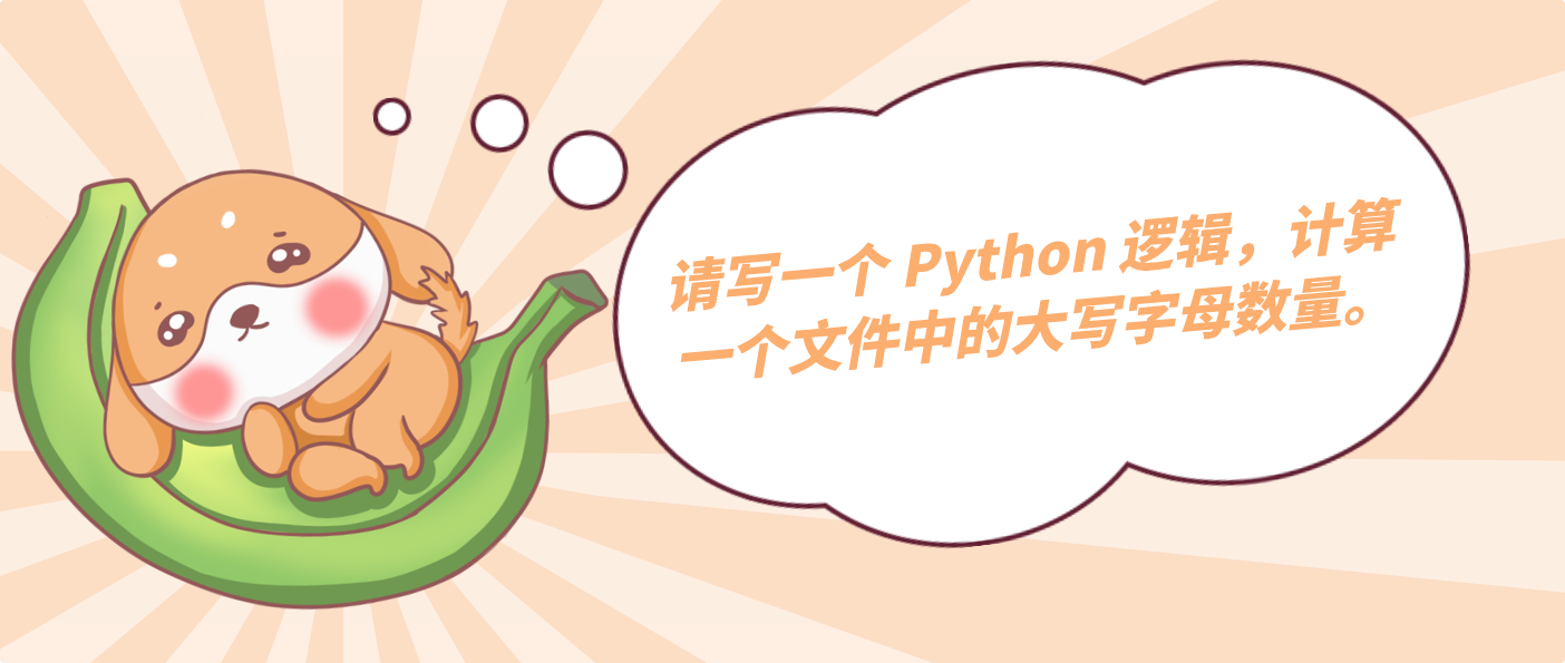 请写一个 Python 逻辑，计算一个文件中的大写字母数量。